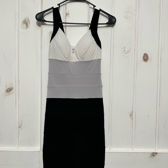 Candie’s Black, White, and Grey Form Fitting Tank Mini Dress - Picture 2 of 2